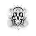 gossamer skull spider tattoo design idea