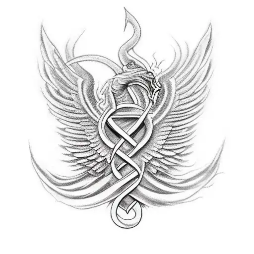 caduceus  tattoo design idea
