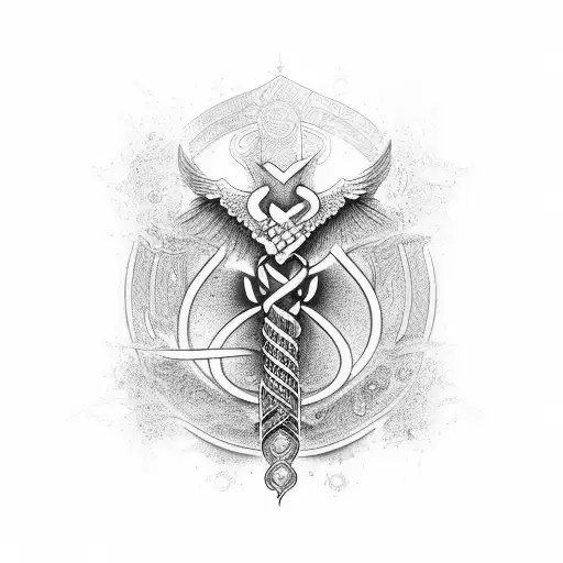 caduceus  tattoo design idea