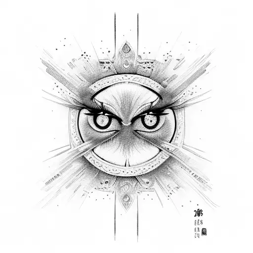suminagashi with eyes tattoo design idea