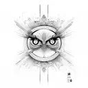 suminagashi with eyes tattoo design idea