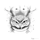 suminagashi with eyes tattoo design idea