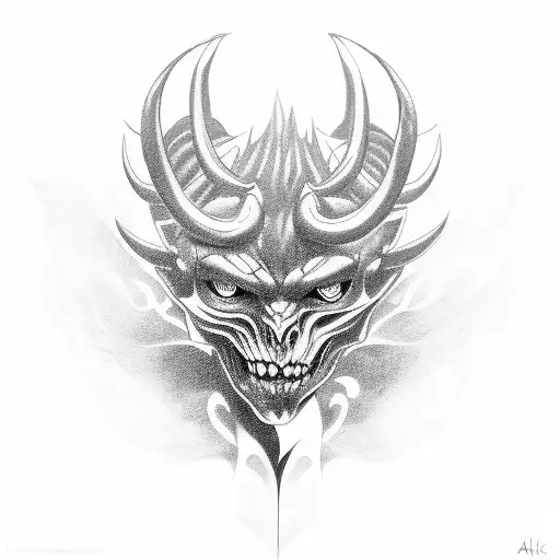 devil black lady tattoo design idea