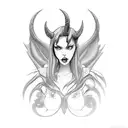 devil black lady tattoo design idea
