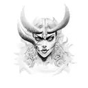 devil black lady tattoo design idea