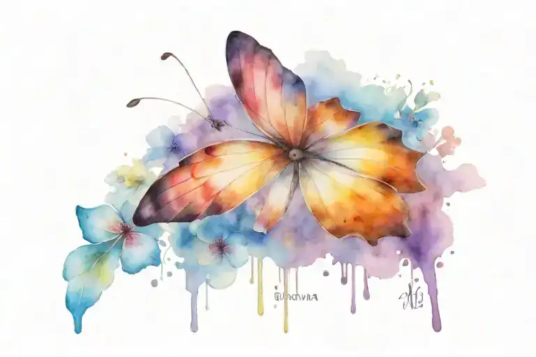 name brianna with butter fly tattoo design idea