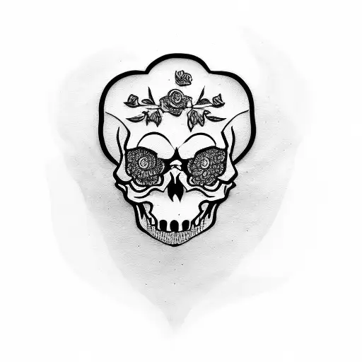 funny skull tattoo design idea