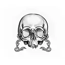 funny skull tattoo design idea