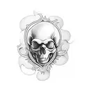 funny skull tattoo design idea