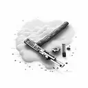 Drugs-inspired Glock with stick tattoo design idea