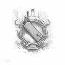 Drugs-inspired Glock with stick tattoo design idea