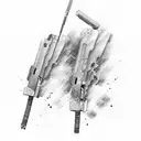 Drugs-inspired Glock with stick tattoo design idea