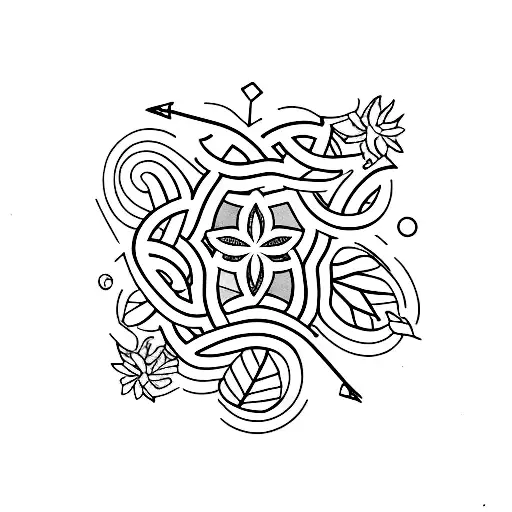 Stick and poke tattoo style, gardens by the bay design, white background, clean background --no skin --no people tattoo design idea