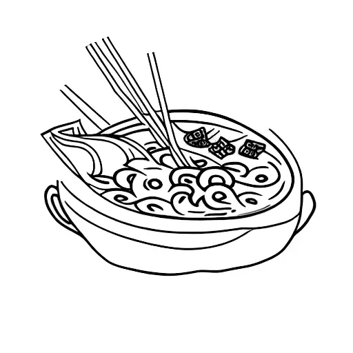 Very simple tattoo of korean soup tattoo design idea