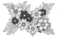 lace pattern with daisies growing tattoo design idea