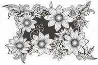 lace pattern with daisies growing tattoo design idea