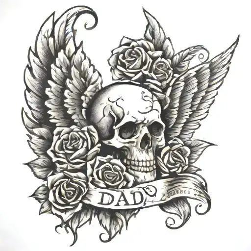dad memorial tattoo design idea