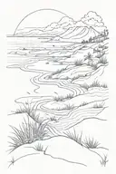 beach dunes tattoo design idea