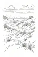 beach dunes tattoo design idea