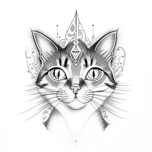 cat with winx tattoo design idea