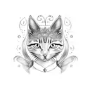 cat with winx tattoo design idea
