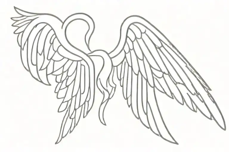 Draw me a sun underneath, write Sunny and on the sides angel wings tattoo design idea