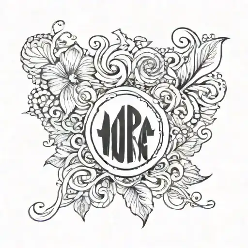 name nora intertwined with the name Presley  tattoo design idea