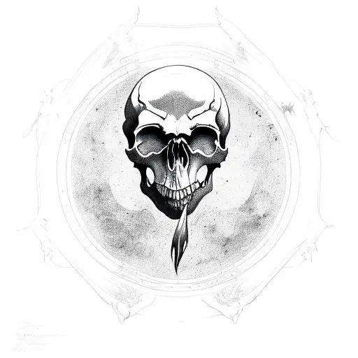 vampire skull  tattoo design idea