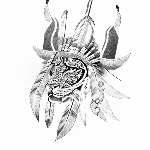 native indian and palestine tattoo design idea