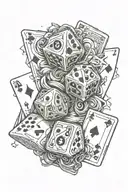 dice and cards tattoo design idea