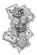 dice and cards tattoo design idea