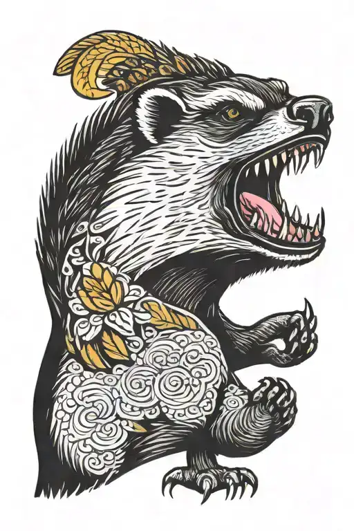 the honey badger don't care tattoo design idea