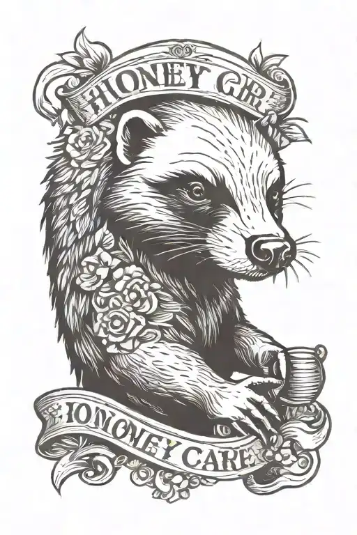 the honey badger don't care tattoo design idea