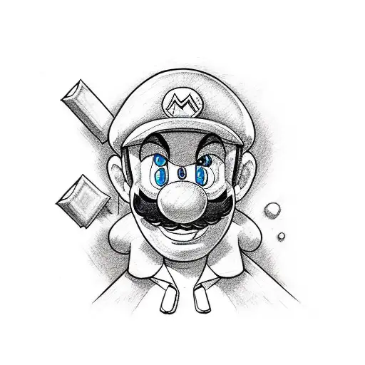 Super Mario addicted to heroin tattoo design idea