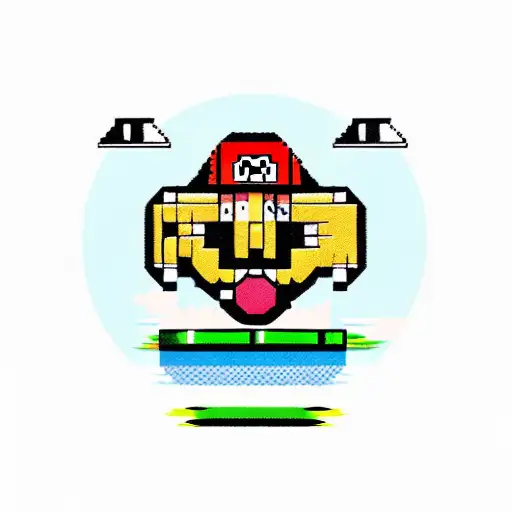 super mario bros on acid tattoo design idea