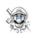 Super Mario addicted to heroin tattoo design idea