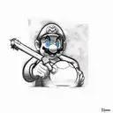 Super Mario addicted to heroin tattoo design idea