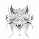 nine tailed fox  tattoo design idea