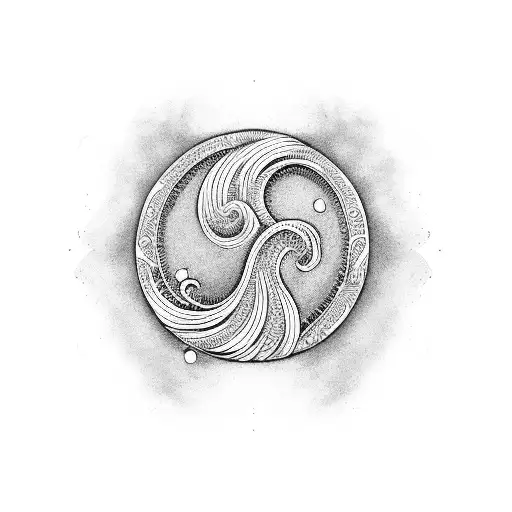 chinese waves tattoo design idea