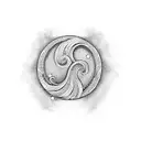 chinese waves tattoo design idea