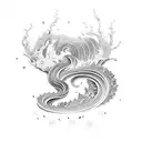 chinese waves tattoo design idea