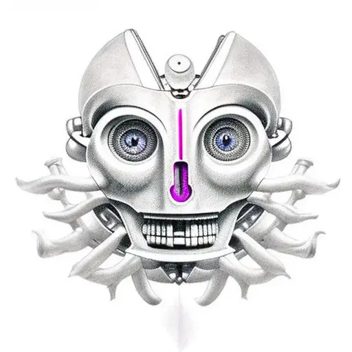 biomechanical majoras mask tattoo design idea
