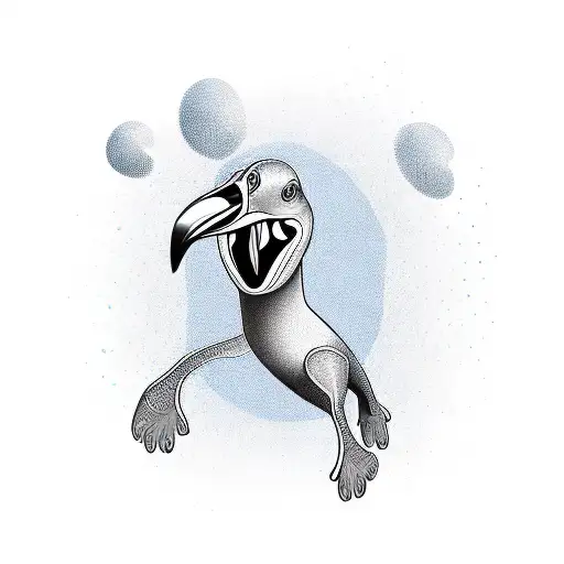 silly goose tattoo design idea