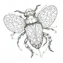 dotwork watercolor geometry knife beetle tattoo design idea