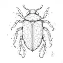 dotwork watercolor geometry knife beetle tattoo design idea