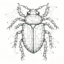 dotwork watercolor geometry knife beetle tattoo design idea