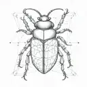 dotwork watercolor geometry knife beetle tattoo design idea