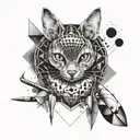 dotwork, watercolor, geometry, knife, beetle, cat tattoo design idea