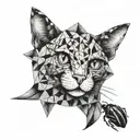 dotwork, watercolor, geometry, knife, beetle, cat tattoo design idea