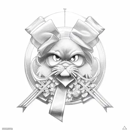 Cross with ribbon tattoo design idea